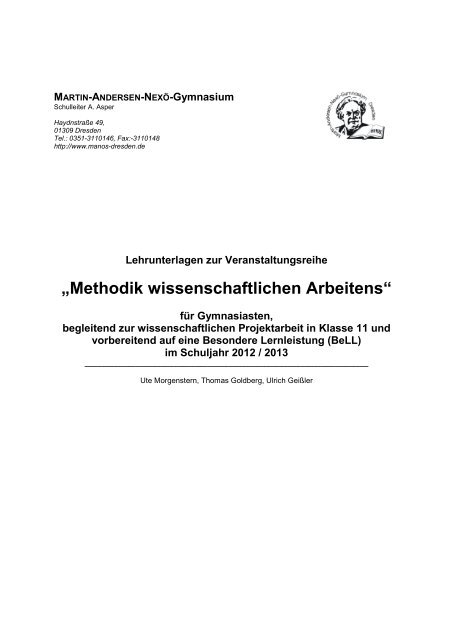 „Methodik wissenschaftlichen Arbeitens“ - Martin-Andersen-Nexö ...