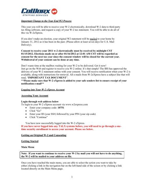 Important Change to the Year End W2 Process - CoWorx Staffing ...