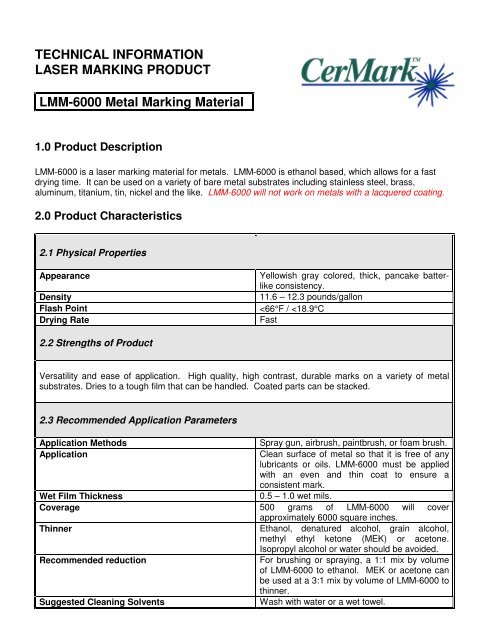 Cermark Metal Spray - Laserworx