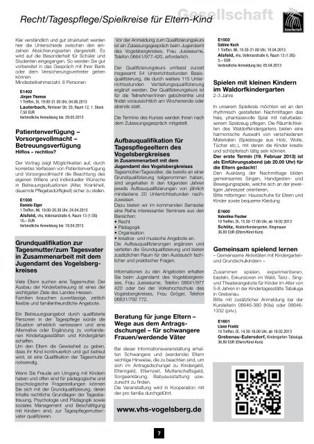 vhs Programmheft Frühjahr 2013 zum Download - Volkshochschule ...