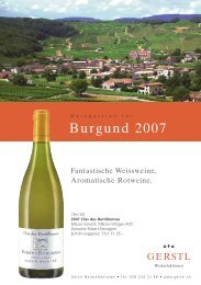 Degustation Burgund 2007 - Gerstl Weinselektionen