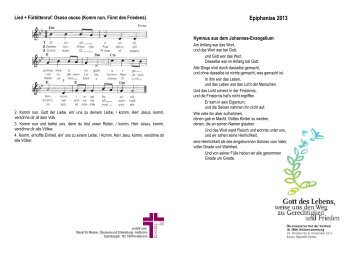 Epiphanias 2013 Gottesdienstblatt zur alternativen Liturgie
