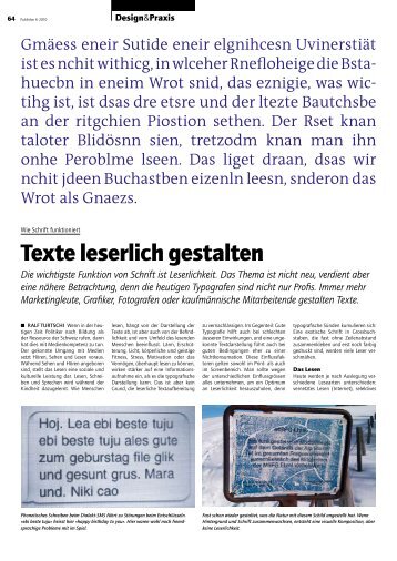 Texte leserlich gestalten - Agenturtschi