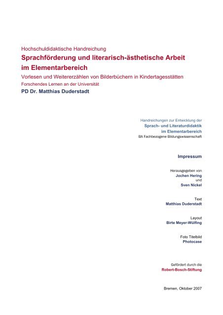 Sprachförderung und literarisch-ästhetische Arbeit