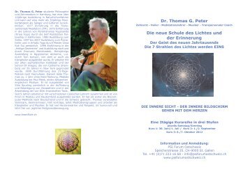 Dr. Thomas G. Peter Die neue Schule des Lichtes und der Erinnerung ...