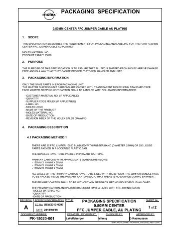 Packaging Specification PK-15020-001 (PDF) - Molex