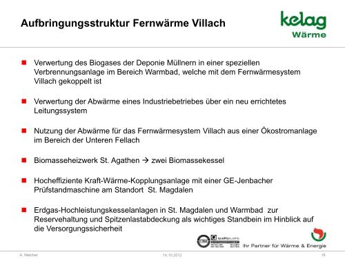 Adolf Melcher, KELAG Wärme GmbH, Klagenfurt - Österreichischer ...