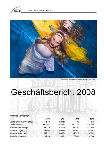 Bilanz per 31. Dezember 2008 - Sport & Freizeitpark Gitterli Liestal