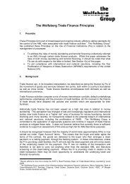 Wolfsberg Trade principles paper DRAFT