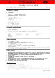 Material Safety Data Sheet. (MSDS) - Pagel USA