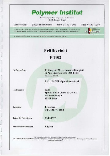Wasserundurchlässigkeitsprüfung - Pagel Spezial-Beton GmbH ...