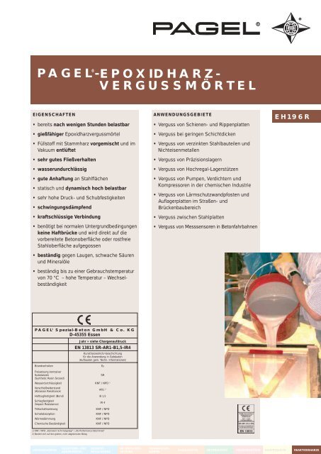 epoxidharz- vergussmörtel - Pagel Spezial-Beton GmbH &amp; Co. KG