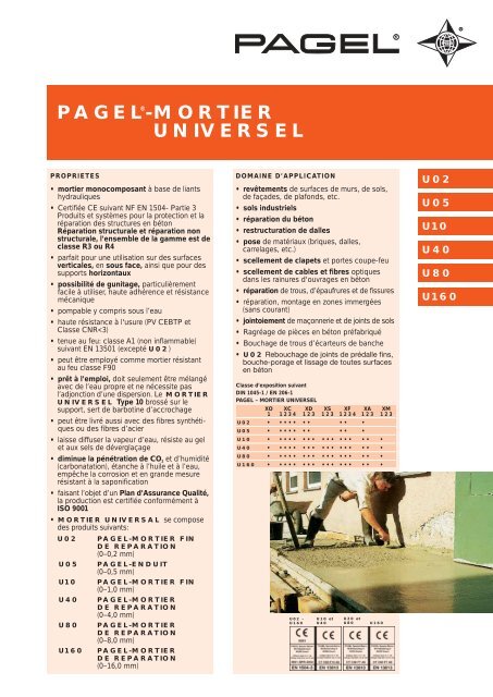 mortier universel - Pagel Spezial-Beton GmbH & Co. KG