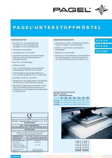 PAGEL®-UNTERSTOPFMÖRTEL - WENZLER Bausysteme