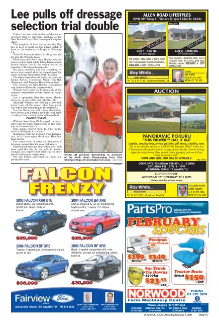 Te Awamutu Courier - February 1st, 2007 - Te Awamutu Online