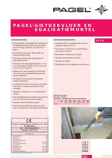 pagel®-gietdekvloer en egalisatiemortel - Pagel Spezial-Beton ...