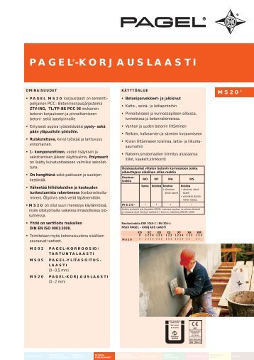 PAGEL®-KORJAUSLAASTI - Pagel Spezial-Beton GmbH & Co. KG