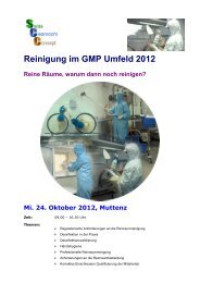 Reinigung im GMP Umfeld 2012 - Swiss Cleanroom Concept