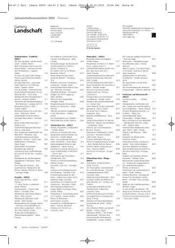 64-67 C Teil Inhalt 2002+ - Garten + Landschaft