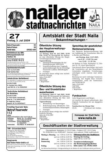 Ausgabe 27/2009 vom 03.07.2009 - Stadt Naila