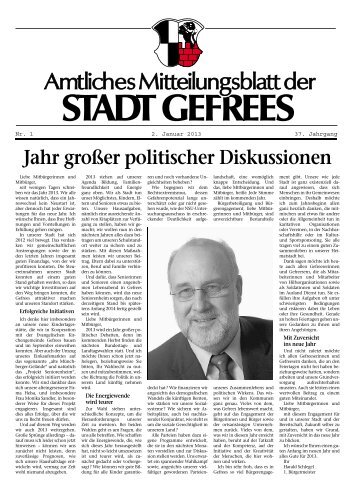 Mitteilungsblatt Januar 2013 - Gefrees