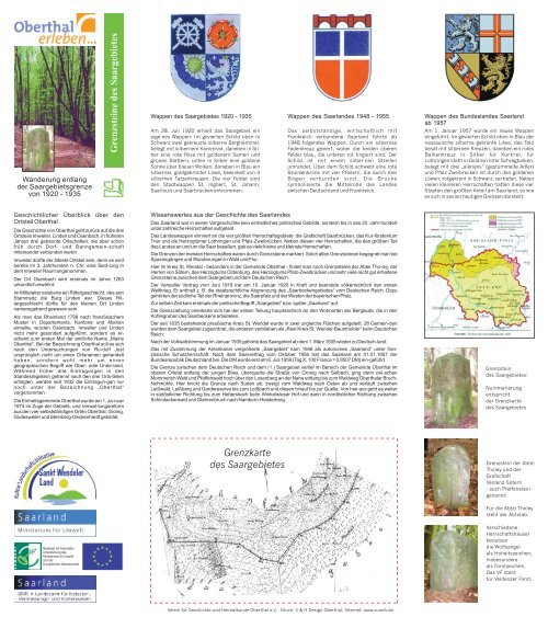 Grenzsteine des Saargebietes - Gemeinde Oberthal