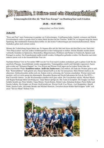 Erinnerungsbericht über die "Rad-Tour-Europa" von ... - CJD Homburg
