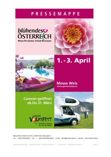 Blühendes Österreich - Messe für Garten, Urlaub & Caravan – 1. – 3 ...