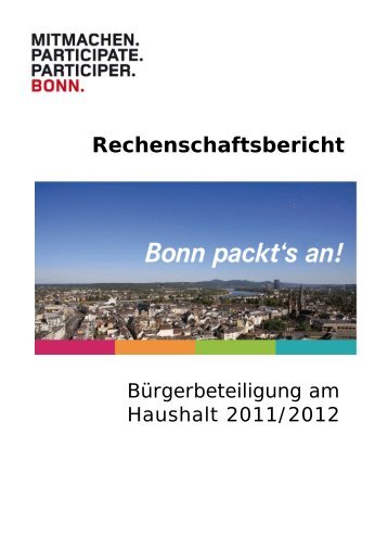 Rechenschaftsbericht - Bonn packt´s an!