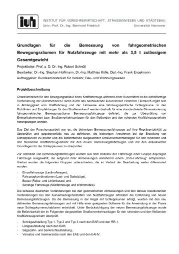 Grundlagen für die Bemessung von fahrgeometrischen ...