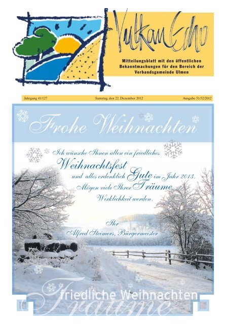 Ausgabe 51/2012 - Verbandsgemeinde Ulmen