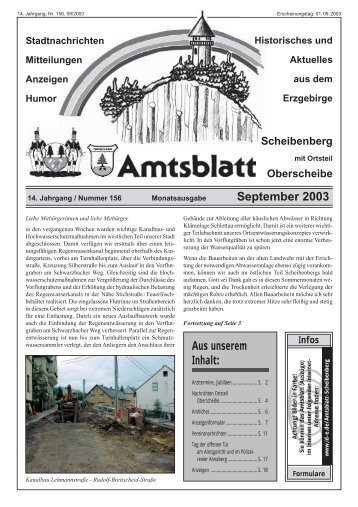 September 2003 Aus unserem Inhalt: - Scheibenberg