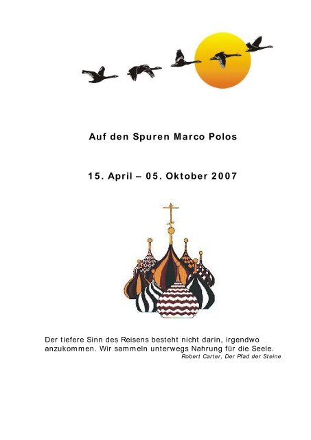 Auf den Spuren Marco Polos 15. April - hinterdemhorizont.com