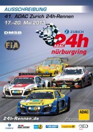 Ausschreibung 2013 - 24 Stunden Rennen Nürburgring
