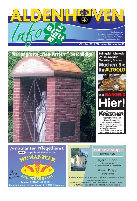 Ausgabe Oktober 2012 / Nummer 10 / Woche 40 - Gemeinde ...