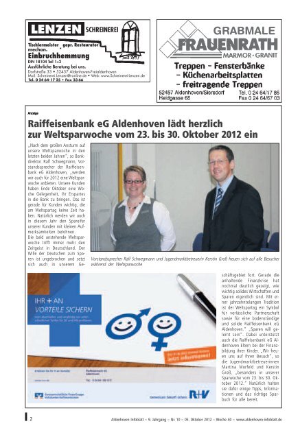 Ausgabe Oktober 2012 / Nummer 10 / Woche 40 - Gemeinde ...