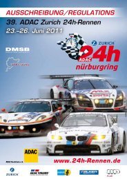 Ausschreibung - 24 Stunden Rennen Nürburgring