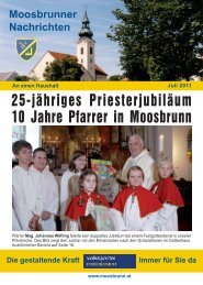 25-jähriges Priesterjubiläum 10 Jahre Pfarrer in Moosbrunn