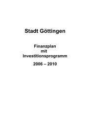 Finanzplan 2006 - 2010 - Stadt Göttingen