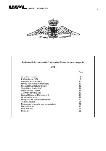 Bulletin d'Information de l'Union des Pilotes ... - UPL-AOPA