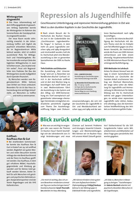Rauhhäusler Bote Ausgabe Erntedank 2012 - Das Rauhe Haus