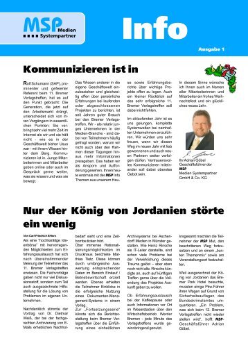 MSP Info Nr. 1 - Ausgabe Dezember 2007 (pdf - MSP Medien ...