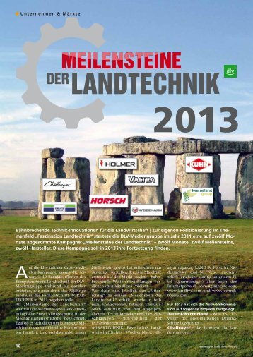 Meilensteine der Landtechnik 2013