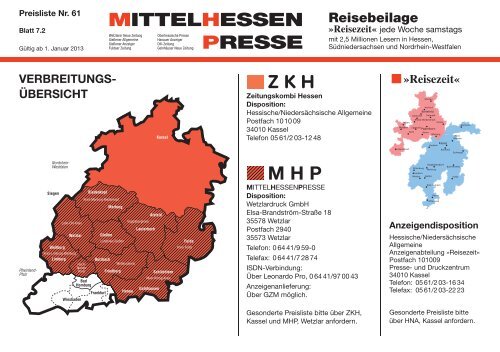 Media-Daten/Preisliste 2013 [PDF-Format, 7 MB - Wetterauer Zeitung