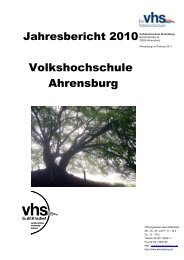 Jahresbericht 2010 - VHS Ahrensburg