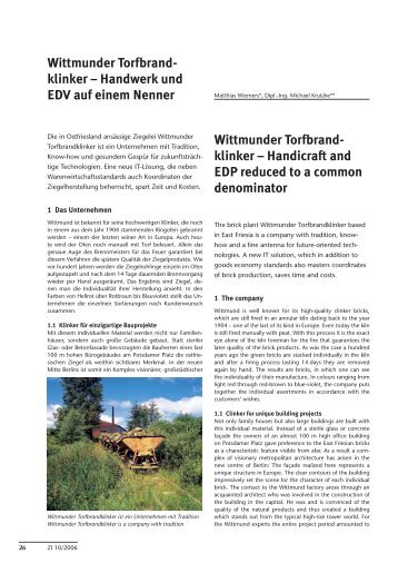 Wittmunder Torfbrand- klinker – Handwerk und EDV auf ... - Bauverlag