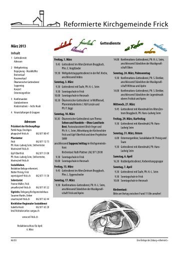 Reformierte Kirchgemeinde Frick - reformiert.info