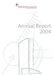 Jahresbericht E NF - Holcim Foundation for Sustainable Construction