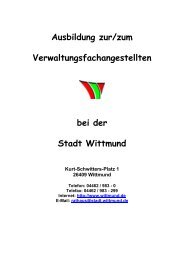 Ausbildung zur/zum Verwaltungsfachangestellten ... - Stadt Wittmund