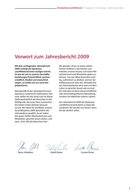 Unser Jahresbericht 2009 - Sparkasse LeerWittmund